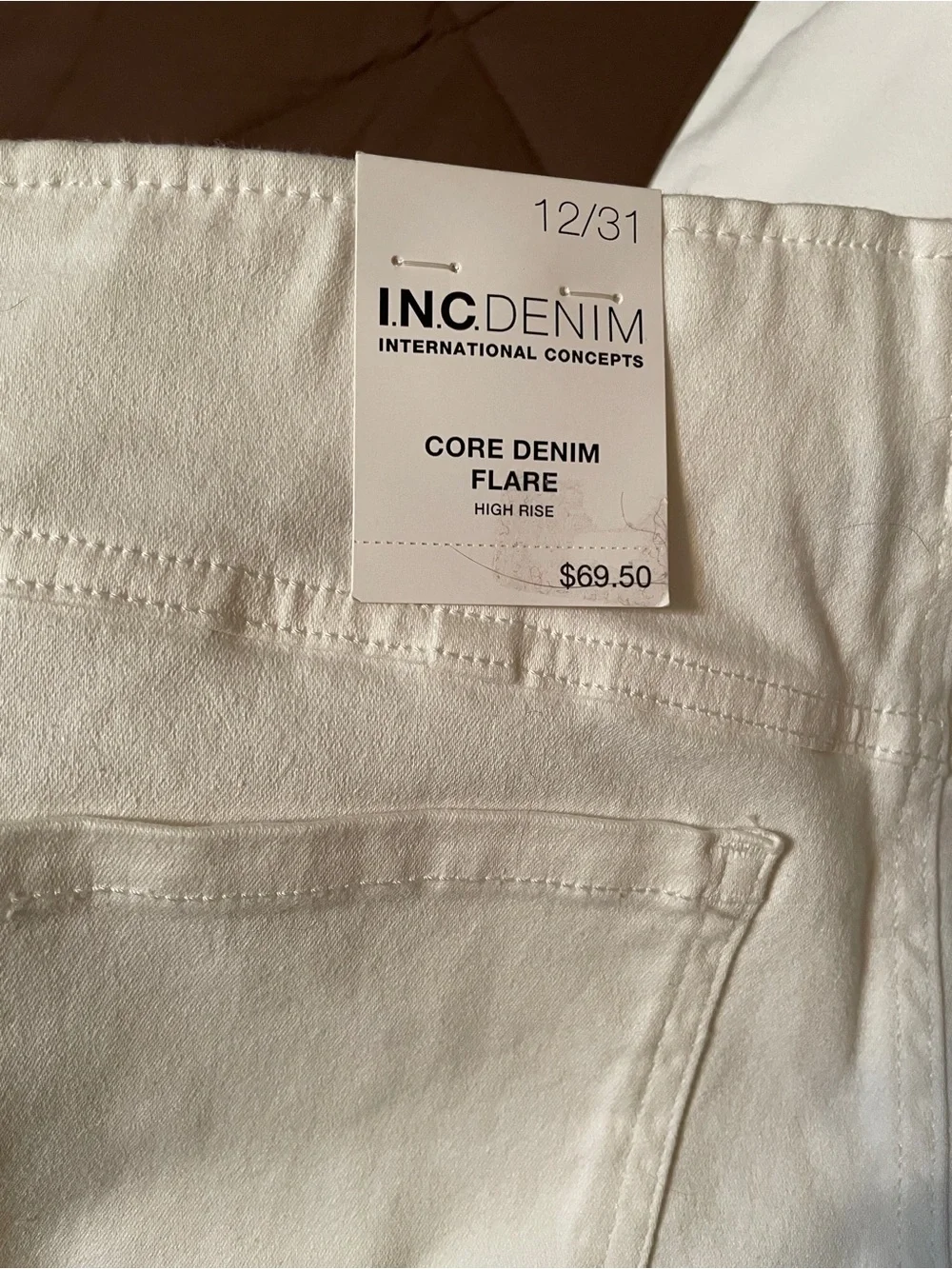 INC International Concepts White Boot Cut Denim Pants - Picture 4 of 5